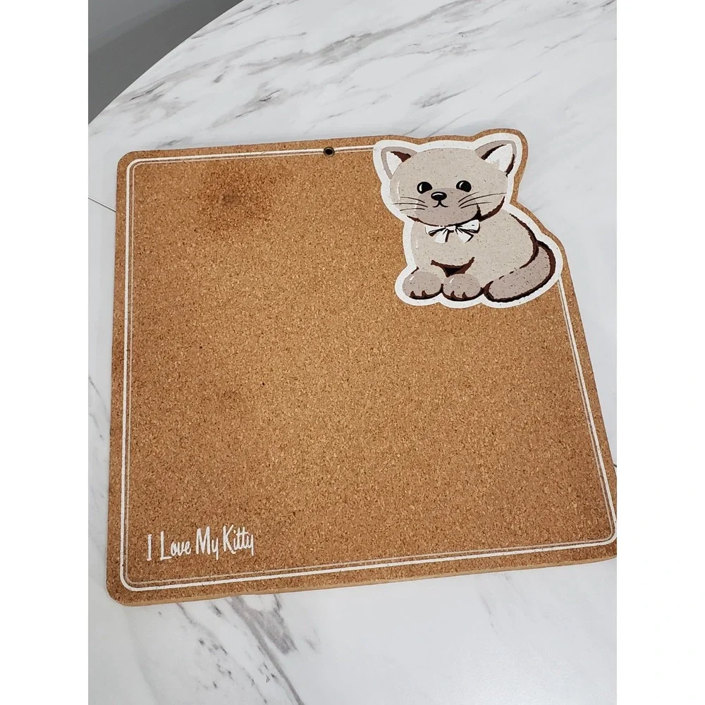 Vintage 2000s y2k small bulletin cork board office bedroom decor kitten cat‎